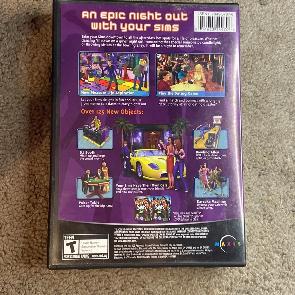 Sims 2 Nightlife Game Expansion Pack Windows PC EA Games